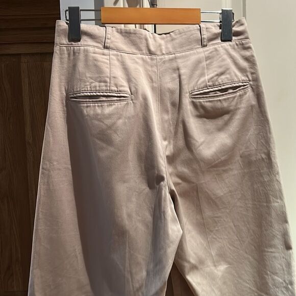 SSENSE S Maxmara beige pleated wide leg crop pants 4 small - Picture 7 of 16